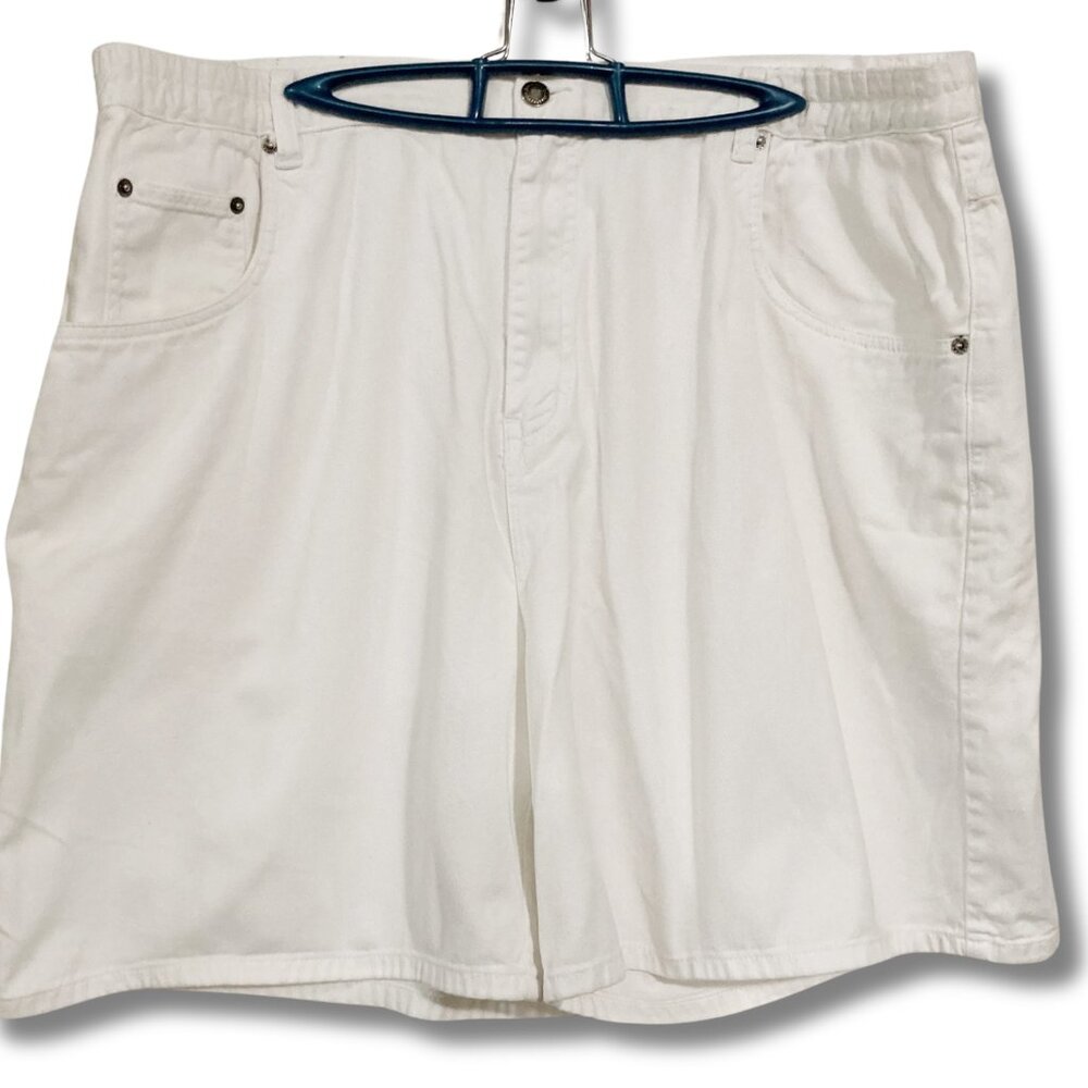 JONATHAN G Vintage men's off-white denim shorts ~ LARGE XL 1X 40" - 41" waist